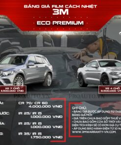 Bảng giá phim cách nhiệt 3m Premium