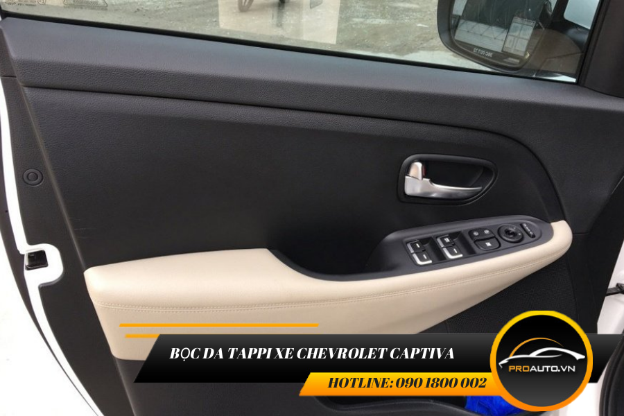 Bọc da tappi cửa xe chevrolet captiva