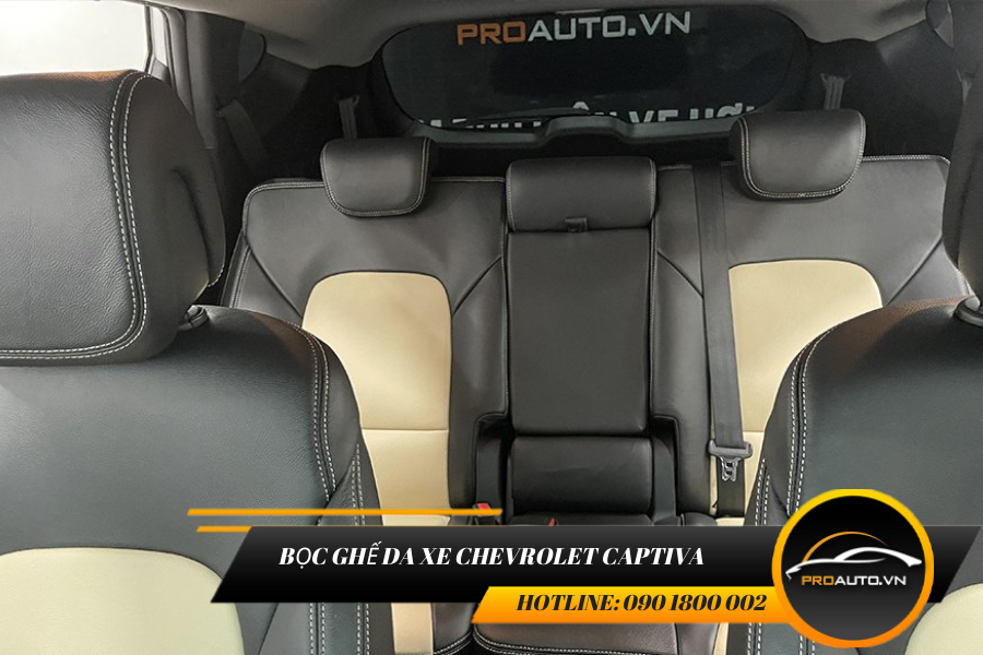 Bọc ghế da xe Chevrolet Captiva kiểu phối màu